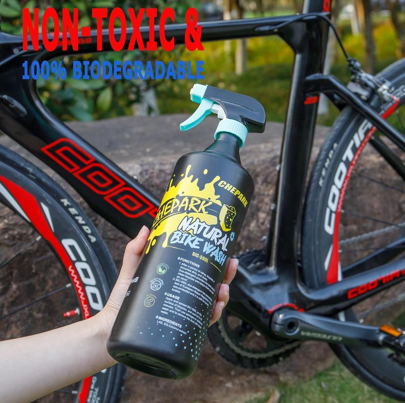 CHEPARK Nano bike Cleaner with Easy Spray Applicator - Bike Wash Fast Acting Cleaner for Oil, Grease and Dirt Removal - Bike Cleaner for All Surface Types (1000ml) - Image 1